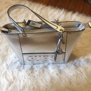 Silver Guess purse